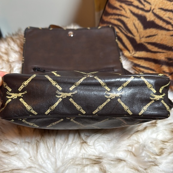 Longchamp Shoulder Bag Leather Dark Brown Horse - Picture 8 of 14